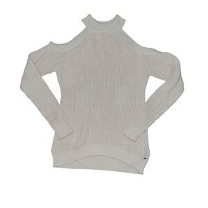 GUESS Cream Cold Shoulder Cut Out Knitted Sweater Size L